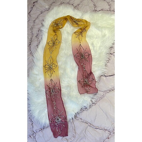ECHO Sequin Ombré Semi Sheer Multicolored Boho Scarf*Tiny Flaw 5x52 - Picture 1 of 8